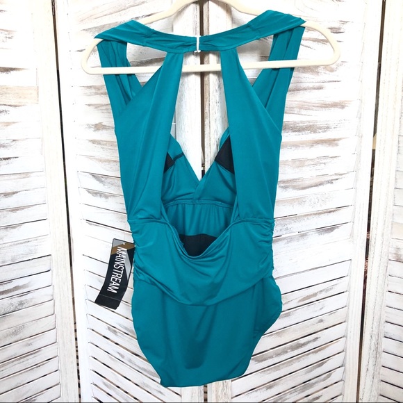 Mainstream Peacock Blue One Piece Swimsuit 8 - Picture 3 of 8